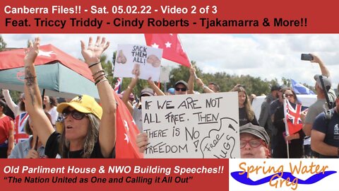 Canberra Files!! - 2022 02 05 Sat - Video 2 of 3 - From Old Parliment House to the NWO HQ - Speeches - Feat. Triccy Triddy - Ricarrdo Bosi - Cindy Roberts & Tjakamarra