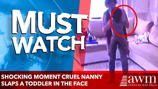 Shocking moment cruel nanny SLAPS a toddler in the face