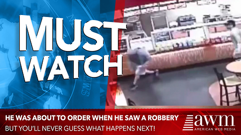 Customer About To Order Food Sees Robbery Underway, Teaches Criminal A Painful Lesson