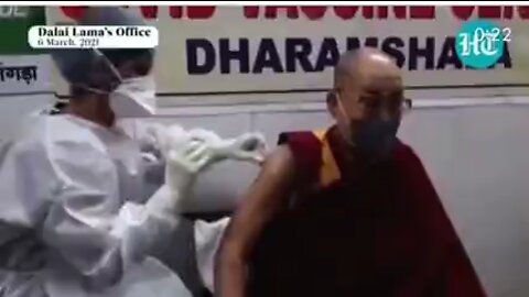 fake Spiritual teacher Dalai Lama pushing the jab