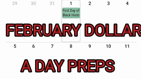 FEBRUARY DOLLAR A DAY PREPS AND A LITTLE OF MY SUNDAY