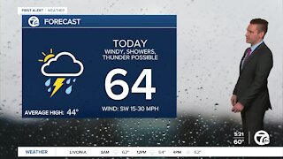 Metro Detroit Forecast: Warm and windy with showers