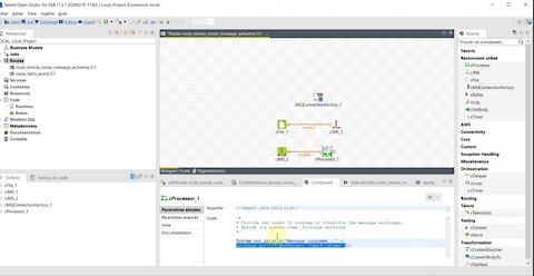 Tutoriel Talend ESB - Création d'une route pour envoyer et consommer un message Active MQ