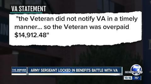 Colorado veteran now being billed $14,000 by VA for 'overpayment'