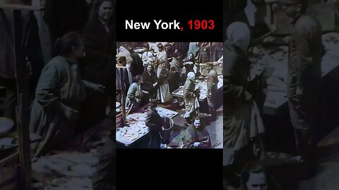 New York, 1903: People Argue In a Fish Market | 60fps, 4k, Colorized, AI Enhanced