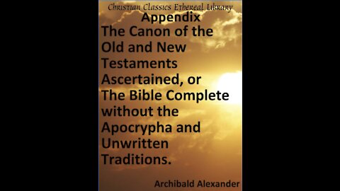 The Canon of the Old and New Testaments, Appendix