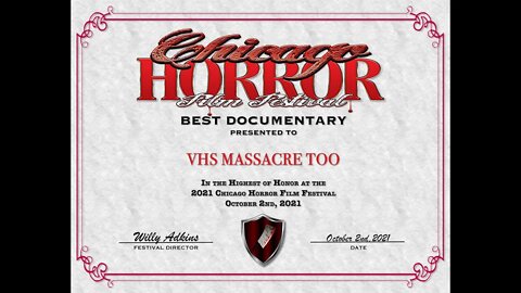 VHS Massacre Too wins at Chicago Horror Film Festival!
