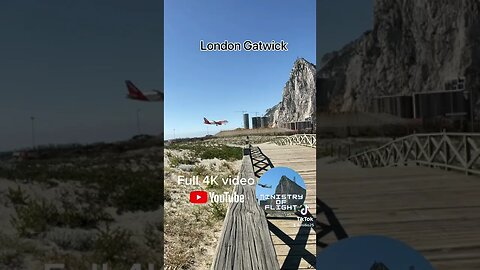 Beautiful Gibraltar Planes Landing From Just Over the Sea #shorts