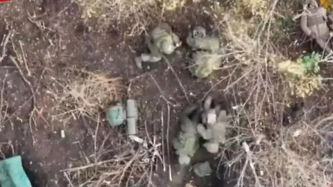 footage of Ukraine Drone attack on Russians resting among the trees