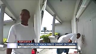 PBSO searches for 'porch pirate' in Lake Charleston