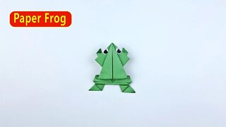 How to Make a Origami Paper Frog - Easy Paper Crafts/Step by Step