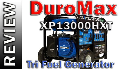 DuroMax XP13000HXT 13,000-Watt 500cc Tri Fuel Gas Propane Natural Gas Portable Generator with C...