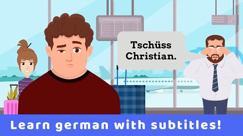 Deutsch lernen | Dialog | Christian fliegt los!✈️🌴| Wortschatz | Verben