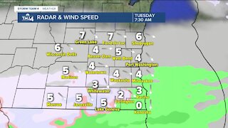 Sprinkles and flurries forecasted to continue into Tuesday morning