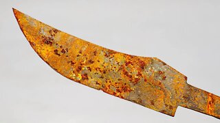 Rusty Hunting Knife Restoration. Knife making
