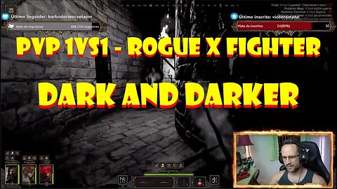 Gameplay Dark and Darker Alpha Player Test - PVP 1vs1 - Rogue rabiscando um Fighter