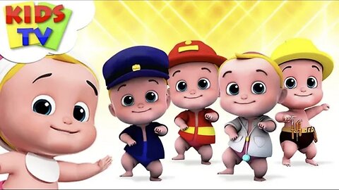 Five Little Babies _ Nursery Rhymes For Children _ Junior Squad Cartoon _