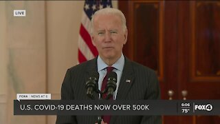 Biden remarks as US COVID death toll hits 500 thouusand