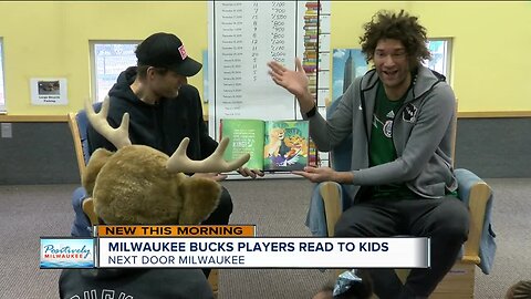 Bucks 'LoBros' Brook and Robin Lopez read to kids at Next Door Milwaukee