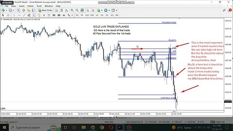 GOLD Live Trades 2nd Video 22 June - 2023 - XAUUSD Live Trades Explained