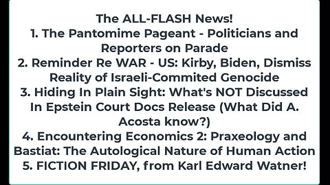 Liberty Conspiracy LIVE 1-5-24! Political Pantomime 4 Prez! War: The Obvious, The Insidious, Epstein