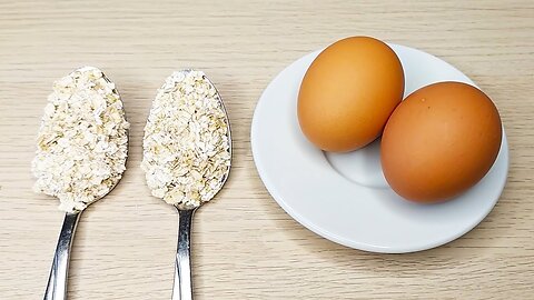 Just 2 spoons of oats, 2 eggs and a healthy meal are ready! Healthy and cheap food. # 89