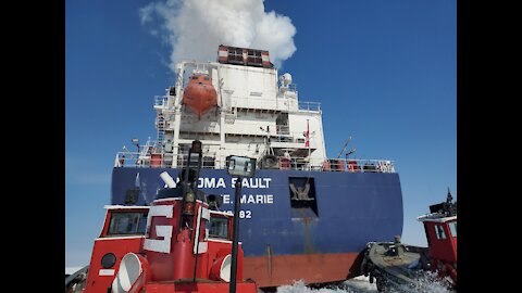 Tug Work, Pushing Algoma Sault thru the ice