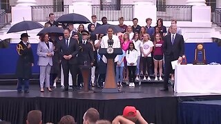 Kamala Harris Takes Stage At College Athlete Day And It Immediately Starts Raining