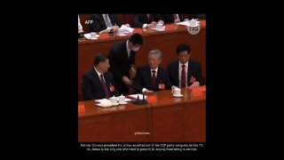 Former Chinese President Hu Jintao was escorted out of the CCP party congress on live TV