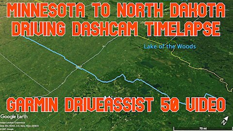 MINNESOTA TO NORTH DAKOTA DRIVING DASHCAM TIMELAPSE / Garmin DriveAssist 50 Video