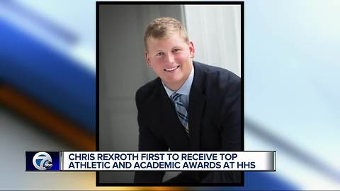 Chris Rexroth receives top academic, athletic awards at Farmington Hills high school
