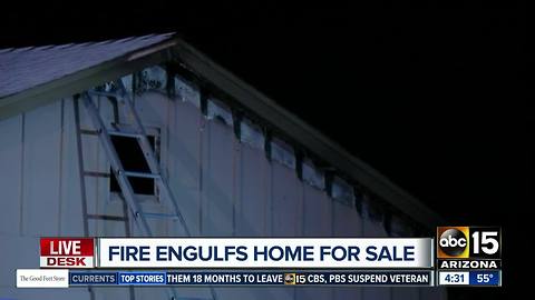 Fire engulfs home for sale in Glendale