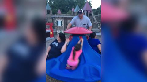 Man Falls Off Playground Spinning Construction