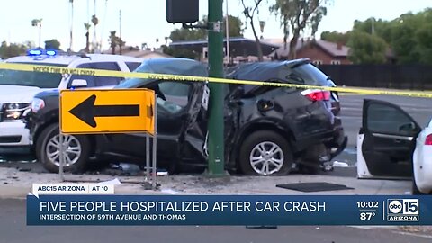 Five hospitalized, including child, after crash near 59th Ave and Thomas Rd