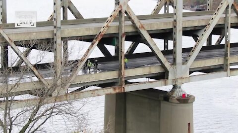 Sky 9 reveals damage on the Brent Spence Bridge after fiery crash