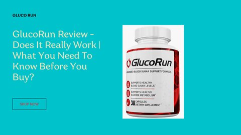 GlucoRun Review | An Advanced Formula To Control Blood Sugar Levels