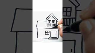How to draw and paint a cute little house