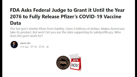 Pfizer Is Safe and Effective...Until 2076