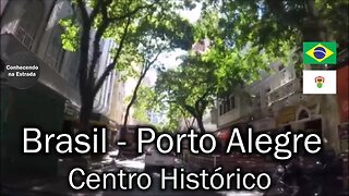 🚗 🌞 Dirigindo por Porto Alegre no Centro Histórico.