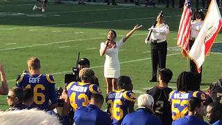 Vanessa Hudgens Singing The National Anthem For 'Thursday Night Football'