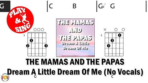 THE MAMAS AND THE PAPAS Dream A Little Dream Of Me FCN GUITAR CHORDS & LYRICS NO VOCALS