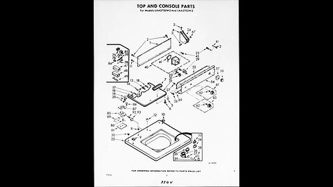 Whirlpool part schematic 1957 refrigerators, automatic washer, gas dryer - Card-33