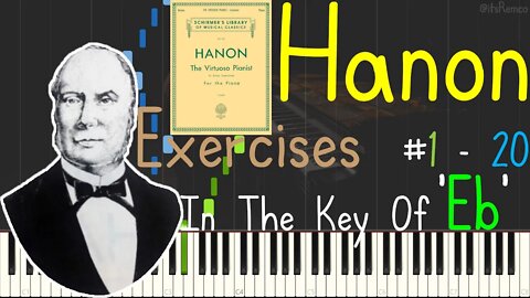 Hanon: The Virtuoso Pianist Exercices 1 - 20 In The Key Of Eb 1873 (Preparatory Exercises Synthesia)