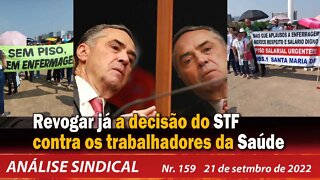 Revogar já a decisão do STF contra os trabalhadores da Saúde - Análise Sindical Nº159 - 21/9/22