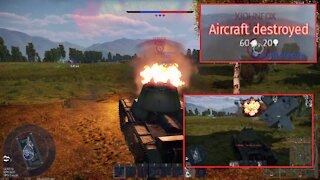 War Thunder - T-26 brings down plane with main cannon in tank battles / Т-26 сбивает самолет пушкой в танковых боях