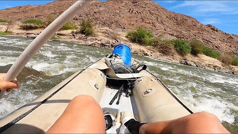 Rowing down the Orange River, camping remotely and exploring rapids! Fishing for Yellowish! Part 1