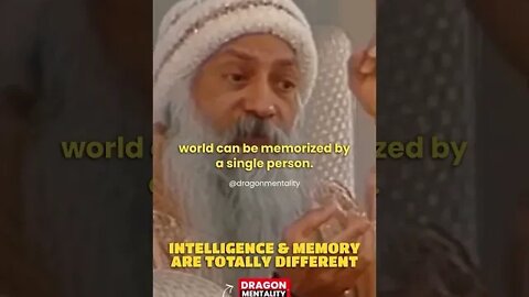 How Intelligence and Memory are totally different | Osho #spirituality #osho #oshoquotes #facts