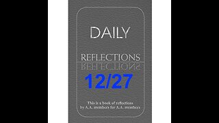 Daily Reflections – December 27 – Alcoholics Anonymous - Read Along