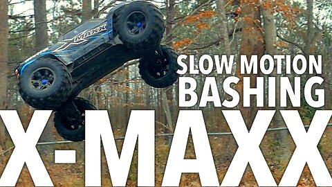 Traxxas X-maxx RC Monster Truck Jumping in Slow Motion