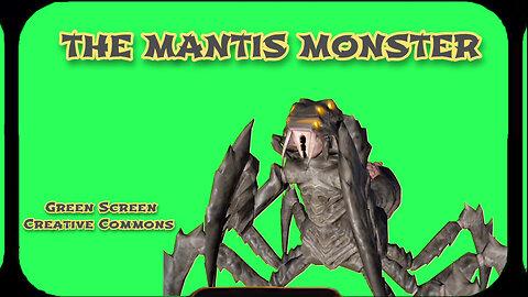 MANTIS MONSTER video Green Screen footage. Chromakey animation GREEN SCREEN.